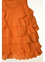 Mayoral narancssárga, fodros lány ruha – 68