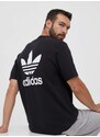 adidas Originals pamut póló fekete, nyomott mintás
