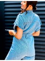 Webmoda Exkluzív női farmeroverál övvel - kék