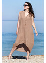 Glara Women's summer dress 100% linen