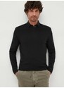 Calvin Klein gyapjú pulóver könnyű, férfi, fekete