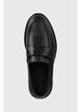 Calvin Klein bőr mokaszin MOCCASIN W/ BOLD LOGO fekete, férfi, HM0HM01245