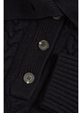 GARBÓ GANT CABLE TEXTURE BUTTONED ROLL NECK fekete XS