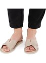 Vlnka Nyitott női nyári bőr papucs, bézs felnőtt cipő