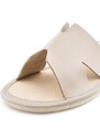 Vlnka Nyitott női nyári bőr papucs, bézs felnőtt cipő
