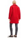 Desigual kabát női, piros, átmeneti, kétsoros gombolású