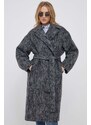 Calvin Klein kabát gyapjú keverékből szürke, átmeneti, nem zárható
