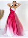 Webmoda Exkluzív hosszú női rózsaszínű alkalmi ruha