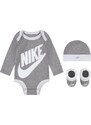 Nike futura logo ls hat / bodysuit / bootie 3pc GREY