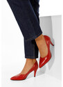 Zapatos Villemomble piros bőr tűsarkú cipő