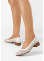 Zapatos Admire fehér alacsony sarkú körömcipők