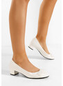 Zapatos Carasca fehér alacsony sarkú körömcipők