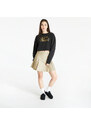 Tommy Hilfiger Női kapucnis pulóver Tommy Jeans Crop Luxe Varsity Sweatshirt Black