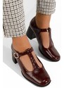 Zapatos Vesita borvörös alacsony sarkú körömcipő