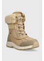 UGG bőr cipő Adirondack Boot III bézs, női, téliesített, lapos talpú, 1095141