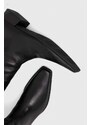 Vagabond Shoemakers bőr csizma NELLA fekete, női, lapos talpú, 5616.101.20