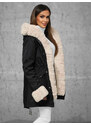 Női téli kabát Fekete OZONEE JS/M763/392Z