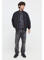 Tommy Jeans bomber dzseki férfi, fekete, átmeneti