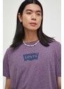 Levi's t-shirt lila, férfi, nyomott mintás