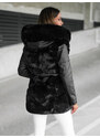 Női téli kabát fekete OZONEE JS/11Z8090Z