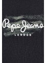 Pepe Jeans pamut póló Castle fekete, férfi, nyomott mintás