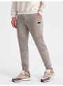 Ombre Clothing Men's sweatpants with ottoman fabric inserts - ash V4 OM-PASK-0127