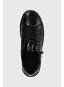 Calvin Klein bőr sportcipő LOW TOP LACE UP W/ZIP MONO fekete, HM0HM01277