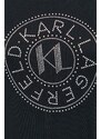 Karl Lagerfeld pamut póló női, fekete
