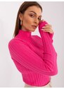 BASIC Sötét rózsaszín klasszikus póló garbóval -PM-SW-9747.09-dark pink