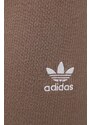 adidas Originals nadrág női, barna, magas derekú trapéz, IR5945