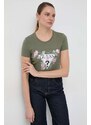 Guess t-shirt FLORAL női, zöld, W4RI28 J1314