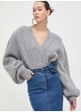 Rotate gyapjú pulóver szürke, női, meleg
