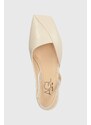 AGL bőr balerina cipő Rina Sling B bézs, nyitott sarokkal, D550002PCSOFTY0119