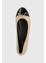Tory Burch bőr balerina cipő Cap-Toe Ballet bézs, 154512.650