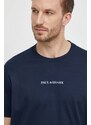 Paul&Shark pamut póló sötétkék, férfi, nyomott mintás, 24411069