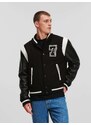 Karl Lagerfeld Átmeneti dzseki 'Varsity' fekete / fehér