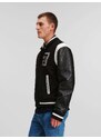 Karl Lagerfeld Átmeneti dzseki 'Varsity' fekete / fehér