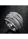 Ékszerkirály Ezüst színű gyűrű cirkónia kövekkel, 8