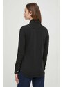 Polo Ralph Lauren pamut ing női, galléros, fekete, regular