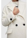 AllSaints gyapjú kabát MABEL WINNIE fehér, átmeneti, oversize