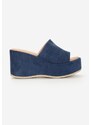 Zapatos Belona kék telitalpú platform papucs