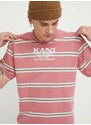 Karl Kani pamut póló rózsaszín, férfi, mintás