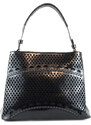 Silvia Rosa női kézitáska lézervágott mintával, műbőr, fekete