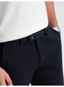 Ombre Clothing Men's elegant chino pants with a classic cut - navy blue V3 OM-PACP-0191