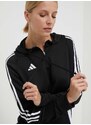 adidas Performance edzős pulóver Tiro24 fekete, nyomott mintás, kapucnis, IJ9956