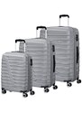 American Tourister ACTIVAIR négykerekű ezüst S,M, L bőrönd szett-3db