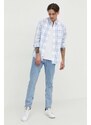 Tommy Jeans pamut ing férfi, galléros, fehér, regular