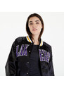 New Era LA Lakers NBA Applique Satin Bomber Jacket UNISEX Black/ True Purple