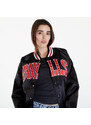 New Era Chicago Bulls NBA Applique Satin Bomber Jacket UNISEX Black/ Front Door Red
