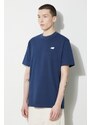 New Balance pamut póló Small Logo sötétkék, férfi, nyomott mintás, MT41509NNY